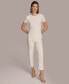 ფოტო #4 პროდუქტის Women's Short Sleeve Ruched-Side Top