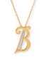 Фото #6 товара Diamond Accent Initial Pendant Necklace 18" in Gold Plate or Rose Gold Plate