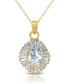 Фото #1 товара 14K Gold Plated Overlay Cubic Zirconia Circle Solitaire Necklace