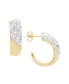 ფოტო #1 პროდუქტის Clear Crystal Pave J Hoop Earring, Gold Plate and Silver Plate