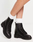 New Look chunky lace up boot in black