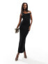 Фото #1 товара ASOS DESIGN strappy off shoulder maxi dress with twist skirt in black