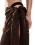 In The Style exclusive crochet sarong in chocolate Коричневый, 34 - фото #2