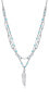 Dvojitý ocelový náhrdelník s pírkem Kiss 75308C01000