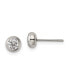 ფოტო #1 პროდუქტის Stainless Steel Polished Bezel CZ Stud Earrings