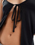 ONLY slinky tie detail cami top in black