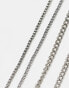 ASOS DESIGN 2 pack chain necklace with molten pendants in silver tone