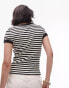 Topshop stripe scoop neck tee in mono M - EU 40-42 - фото #4