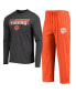 Men's Orange, Heathered Charcoal Clemson Tigers Meter Long Sleeve T-shirt and Pants Sleep Set