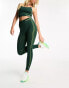 Hummel stretch legging with side panel in dark green