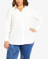 Фото #1 товара Plus Size Forget Me Not Collared Shirt Top