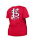 Фото #4 товара Women's Red St. Louis Cardinals Plus Size Two-Hit Front Knot T-shirt