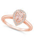 ფოტო #1 პროდუქტის Morganite (3/4 ct. t.w.) and Diamond (1/5 ct. t.w.) Halo Ring in 14K Rose Gold