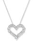 Фото #1 товара Diamond Heart Pendant Necklace (2 ct. t.w.) in 14k White Gold