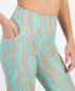 Women's Active Wavey-Print Cropped Compression Leggings, Created for Macy