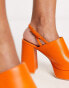 & Other Stories leather high heel platform shoes in orange