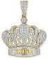 ფოტო #1 პროდუქტის Men's Diamond Pavé King & Crown Pendant (3/4 ct. t.w.) in 10k Gold