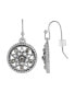 ფოტო #1 პროდუქტის Silver-Tone Hematite Round Drop Earrings