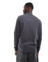 ASOS DESIGN essential sweatshirt with half zip in charcoal Серый, L - Chest 42 - фото #8