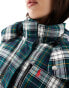 Фото #3 товара Polo Ralph Lauren Country plaid puffer jacket with logo in green check