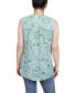 Фото #2 товара Petite Sleeveless Printed Pintucked Blouse