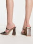 Фото #2 товара RAID Wide Fit Nima backless heeled shoes in metallic pewter