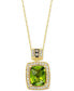 Фото #1 товара Le Vian green Apple Peridot (3 ct. t.w.), Chocolate Diamonds (1/20 ct. t.w.) & Vanilla Diamonds (1/5 ct. t.w.) Pendant Necklace in 14k Yellow Gold, 18"
