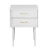 20" Two-Drawer Side Table - White