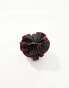 My Accessories pin stripe oversized scrunchie with contrast piping in black