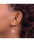 ფოტო #2 პროდუქტის Stainless Steel Textured Rose Circle Leaf Dangle Hoop Earrings