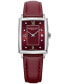 ფოტო #1 პროდუქტის Women's Swiss Toccata Diamond (1/4 ct. t.w.) Burgundy Leather Strap Watch 23mm