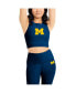 Women's Navy Michigan Wolverines Buttery Soft Midi Bra and Leggings Set