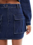 Missyempire cargo pocket detail mini denim skirt co-ord in indigo UK 12 - фото #9