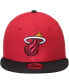 Men's Red and Black Miami Heat 2-Tone 9FIFTY Adjustable Snapback Hat