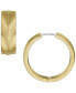 ფოტო #1 პროდუქტის Harlow Linear Texture Gold-Tone Stainless Steel Hoop Earrings