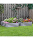 Фото #2 товара Set of 2 Raised Garden Bed Galvanized Steel Planter Boxes Easy Setup