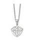 Brushed Cross Shield Pendant Cable Chain Necklace