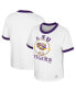 Фото #1 товара Women's x Wrangler White Distressed LSU Tigers Freehand Ringer T-shirt