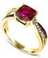 ფოტო #1 პროდუქტის Lab-Grown Ruby (2 ct. t.w.) & Diamond Accent Swirl Ring in 14k Gold-Plated Sterling Silver