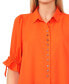 Women's High-Low Flowy Collared Button-Down Blouse