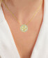 Cubic Zirconia Pavé Compass Disc Pendant Necklace in 14k Gold-Plated Sterling Silver, 16" + 2" extender