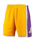 ფოტო #3 პროდუქტის Men's Gold Los Angeles Lakers 2009 Hardwood Classics 75th Anniversary Swingman Shorts