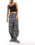 COLLUSION pull on adjustable waist baggy skate pant in camo