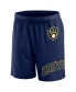 Фото #2 товара Men's Navy Milwaukee Brewers Clincher Mesh Shorts