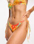 Фото #4 товара Kulani Kinis Full coverage tie side bikini bottom in Rumba Rose floral print
