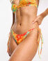 Фото #2 товара Kulani Kinis Full coverage tie side bikini bottom in Rumba Rose floral print