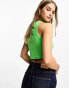 River Island racer crop top in green