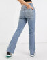 Фото #2 товара ASOS DESIGN Petite high rise '70's' stretch flare jeans in lightwash