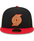 Men's Black/Red Portland Trail Blazers Gameday Gold Pop Stars 59FIFTY Fitted Hat Красно-черный, 7 1/2 - фото #2