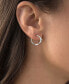 Black Spinel Knotted Small Hoop Earrings (3/8 ct. t.w.) in Sterling Silver, 0.79"